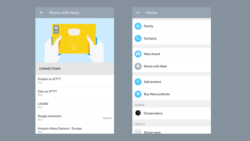 Go to the Nest app to see the Works with Nest integrations you've set up.